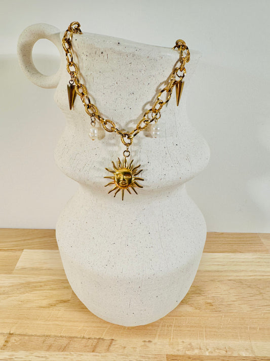 COLLIER CHARMS avec chaine Saturne