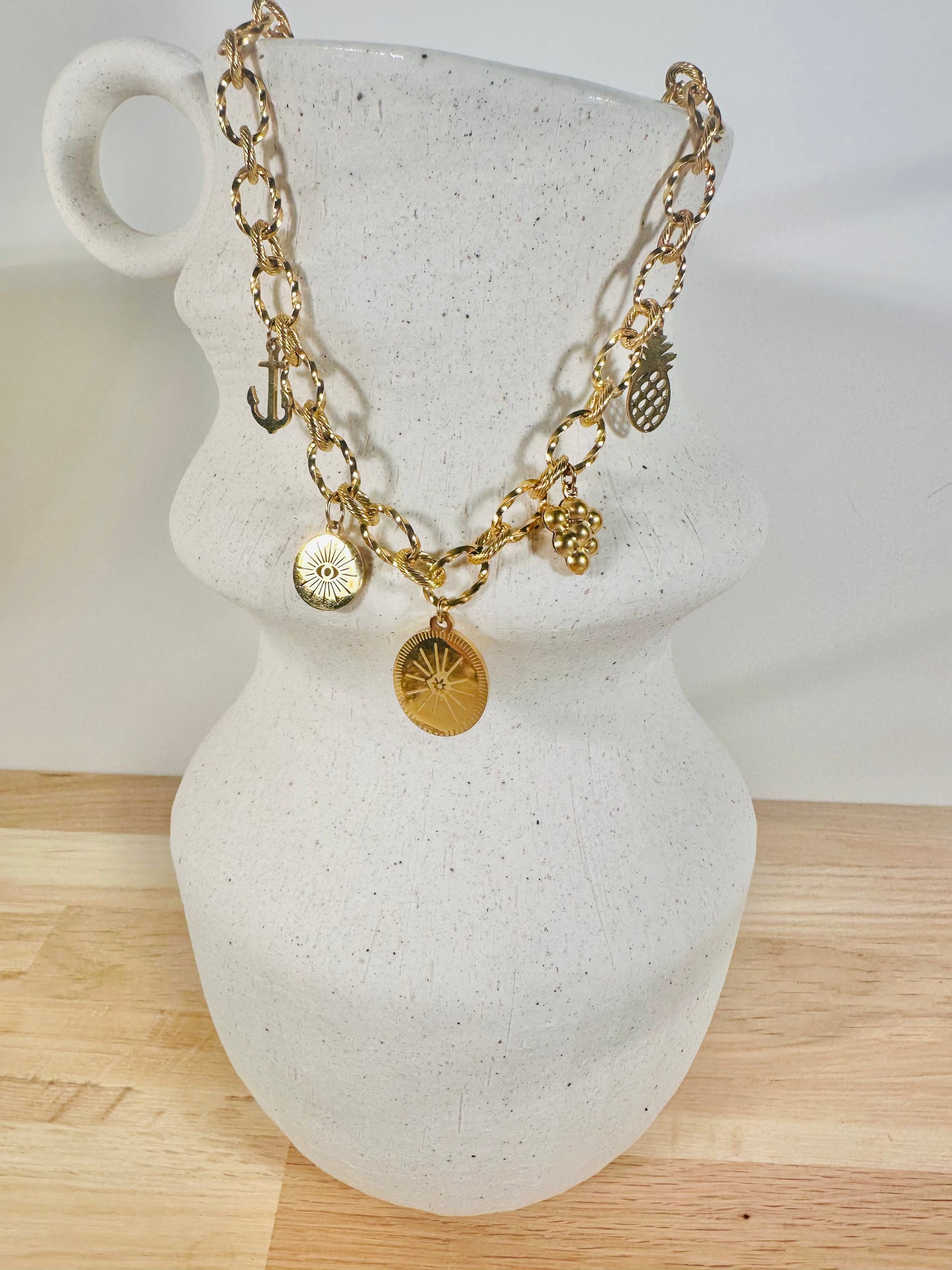 COLLIER CHARMS avec chaine Saturne